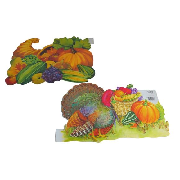 Vintage Thanksgiving Eureka Die Cut Cut Outs Set of 2 New - Picture 2 of 10